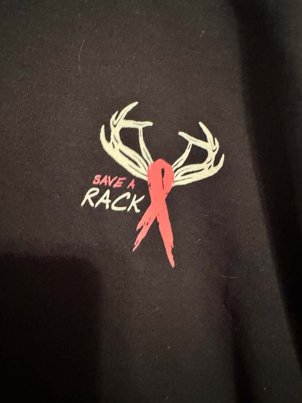 Gildan Heavy Blend Save A Rack Breast Cancer Awareness Antlers Hoodie
